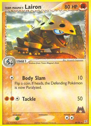 Team Magma's Lairon #20 · Team Magma vs Team Aqua Pokémon card