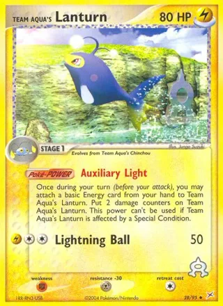 Team Aqua's Lanturn #28 · Team Magma vs Team Aqua Pokémon card