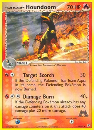 Team Magma's Houndoom #34 · Team Magma vs Team Aqua Pokémon card