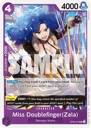 Miss Doublefinger(Zala) (Jolly Roger Foil) #OP05-073-jolly-roger-foil · Premium Booster -The Best- One Piece card