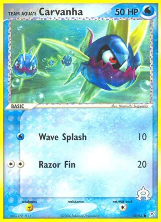 Team Aqua's Carvanha #48 · Team Magma vs Team Aqua Pokémon card