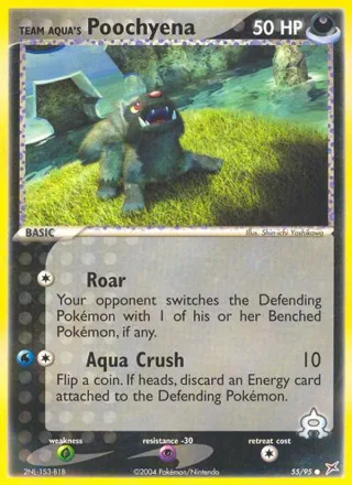 Team Aqua's Poochyena #55 · Team Magma vs Team Aqua Pokémon card