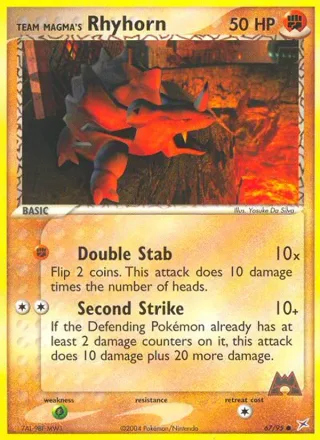 Team Magma's Rhyhorn #67 · Team Magma vs Team Aqua Pokémon card
