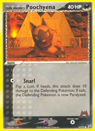 Team Magma's Poochyena #65 · Team Magma vs Team Aqua Pokémon card