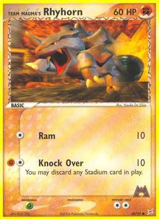 Team Magma's Rhyhorn #68 · Team Magma vs Team Aqua Pokémon card