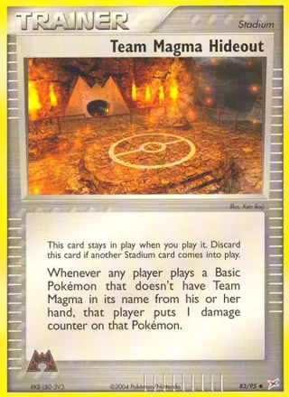 Team Magma Hideout #83 · Team Magma vs Team Aqua Pokémon card