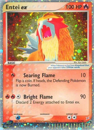 Entei ex #91 · Team Magma vs Team Aqua Pokémon card