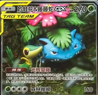 Venusaur & Snivy-GX (妙蛙花&藤藤蛇GX) #063 · CSM2.5C (炫奇争胜) Pokémon Chinese card