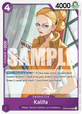 Kalifa (Jolly Roger Foil) #OP03-060-jolly-roger-foil · Premium Booster -The Best- One Piece card