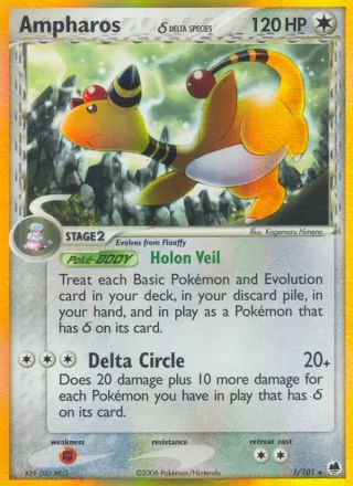 Ampharos δ #1 · Dragon Frontiers Pokémon card