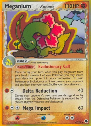 Meganium δ #4 · Dragon Frontiers Pokémon card