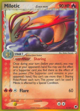 Milotic δ #5 · Dragon Frontiers Pokémon card