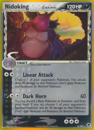 Nidoking δ #6 · Dragon Frontiers Pokémon card