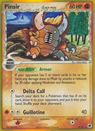 Pinsir δ #9 · Dragon Frontiers Pokémon card