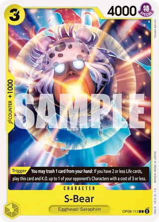 S-Bear #OP08-113 · Two Legends Pre-Release Cards One Piece card