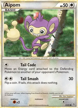 Aipom #43 · Unleashed Pokémon card