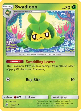 Swadloon #8 · Unified Minds Pokémon card