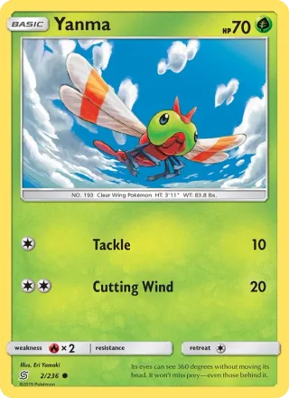 Yanma #2 · Unified Minds Pokémon card