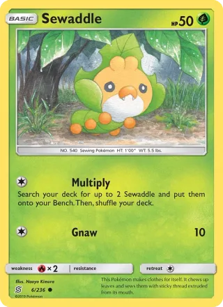 Sewaddle #6 · Unified Minds Pokémon card