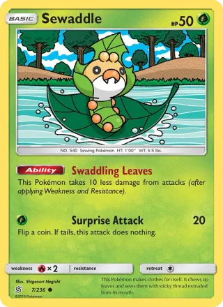 Sewaddle #7 · Unified Minds Pokémon card