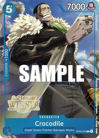 Crocodile (Online Regional 2023) [Winner] #OP02-053-online-regional-2023-winner · One Piece Promotion Cards One Piece card