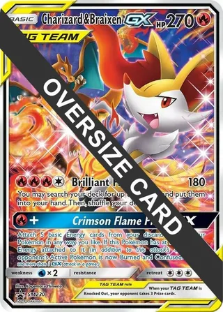 Charizard & Braixen GX - SM230 (SM Black Star Promo) #SM230 · Jumbo cards Pokémon card