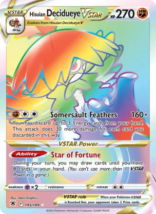 Hisuian Decidueye VSTAR #195 · Astral Radiance Pokémon card