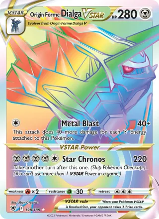 Origin Forme Dialga VSTAR #198 · Astral Radiance Pokémon card
