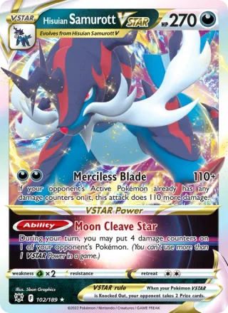 Hisuian Samurott VSTAR #102 · Astral Radiance Pokémon card