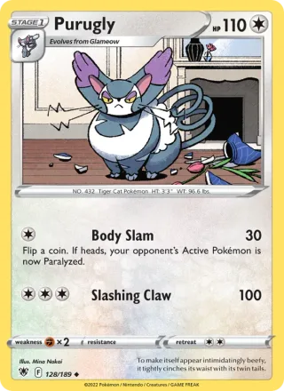 Purugly #128 · Astral Radiance Pokémon card