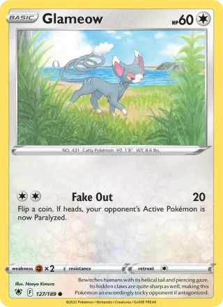 Glameow #127 · Astral Radiance Pokémon card