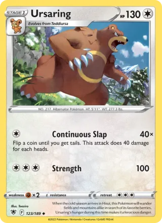 Ursaring #123 · Astral Radiance Pokémon card