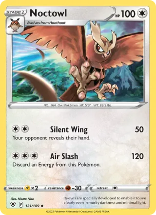 Noctowl #121 · Astral Radiance Pokémon card