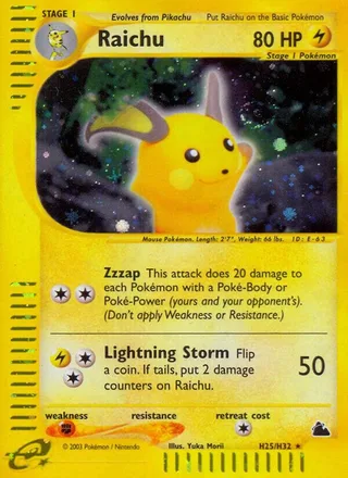 Raichu #H25 · Skyridge Pokémon card