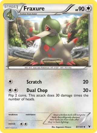 Fraxure #87 · Noble Victories Pokémon card