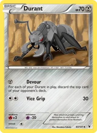 Durant #83 · Noble Victories Pokémon card