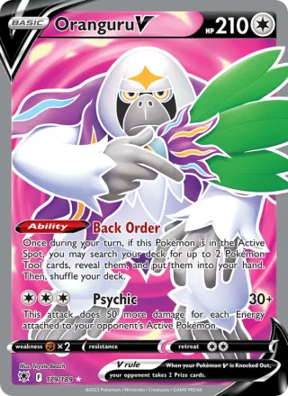 Oranguru V #179 · Astral Radiance Pokémon card