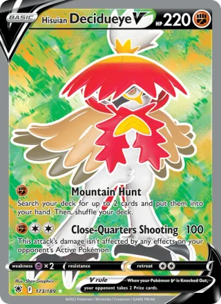 Hisuian Decidueye V #173 · Astral Radiance Pokémon card
