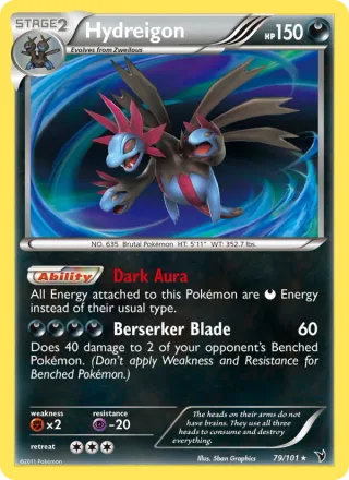 Hydreigon #79 · Noble Victories Pokémon card