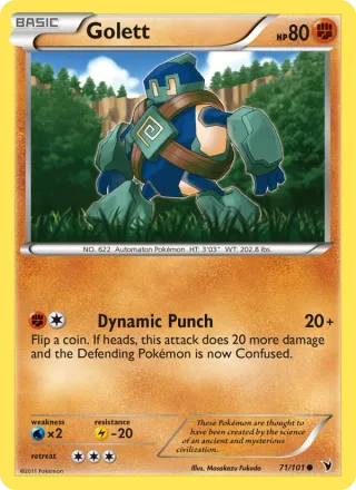 Golett #71 · Noble Victories Pokémon card