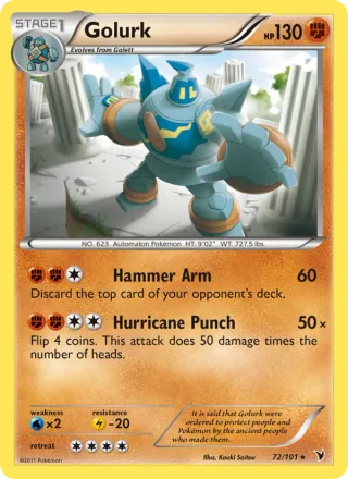 Golurk #72 · Noble Victories Pokémon card
