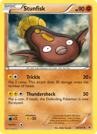 Stunfisk #68 · Noble Victories Pokémon card
