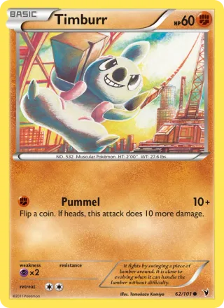 Timburr #62 · Noble Victories Pokémon card