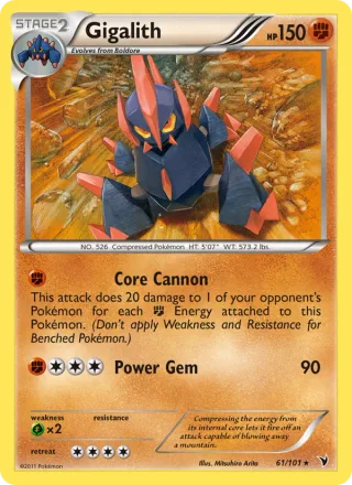 Gigalith #61 · Noble Victories Pokémon card