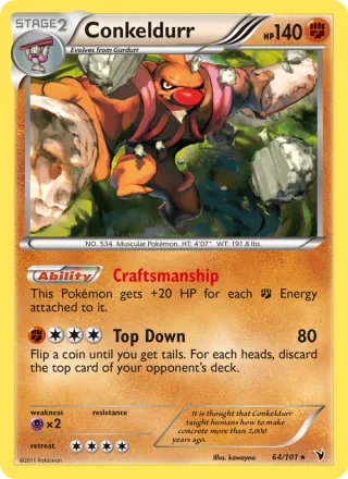 Conkeldurr #64 · Noble Victories Pokémon card