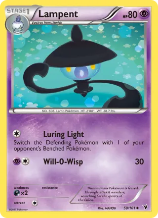 Lampent #59 · Noble Victories Pokémon card