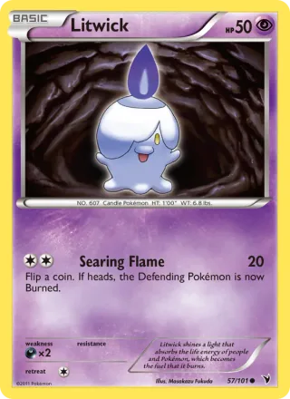Litwick #57 · Noble Victories Pokémon card