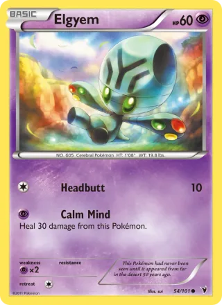 Elgyem #54 · Noble Victories Pokémon card