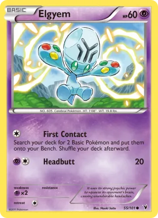 Elgyem #55 · Noble Victories Pokémon card