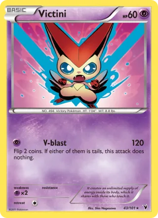 Victini #43 · Noble Victories Pokémon card